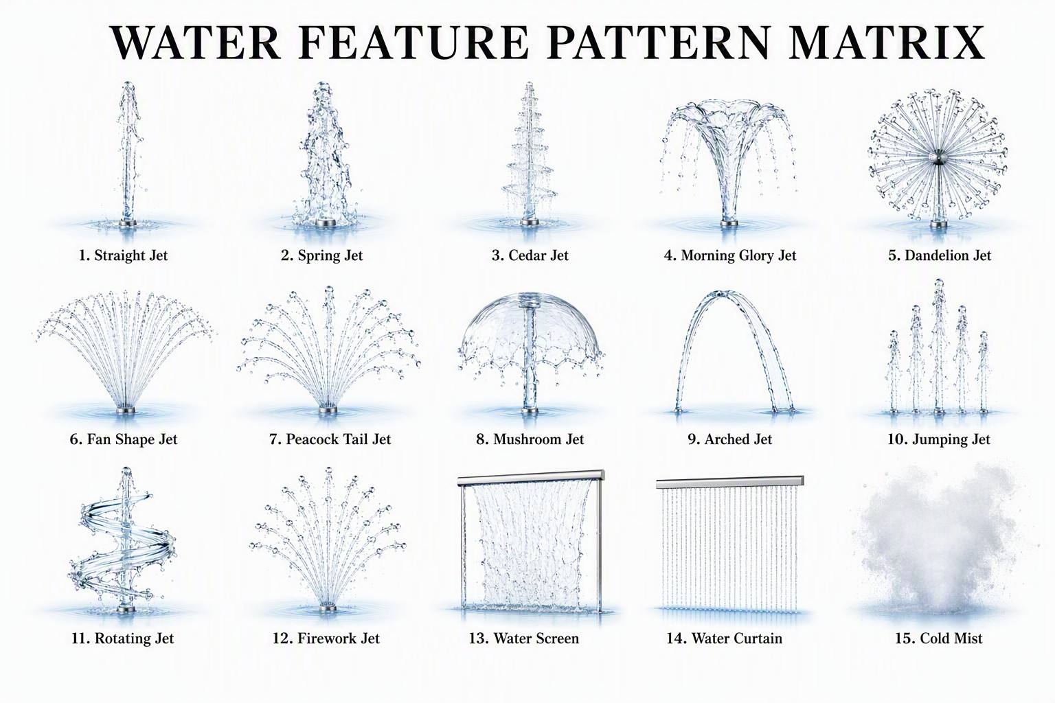 Introduction to Common Water Patterns in Fountain Design