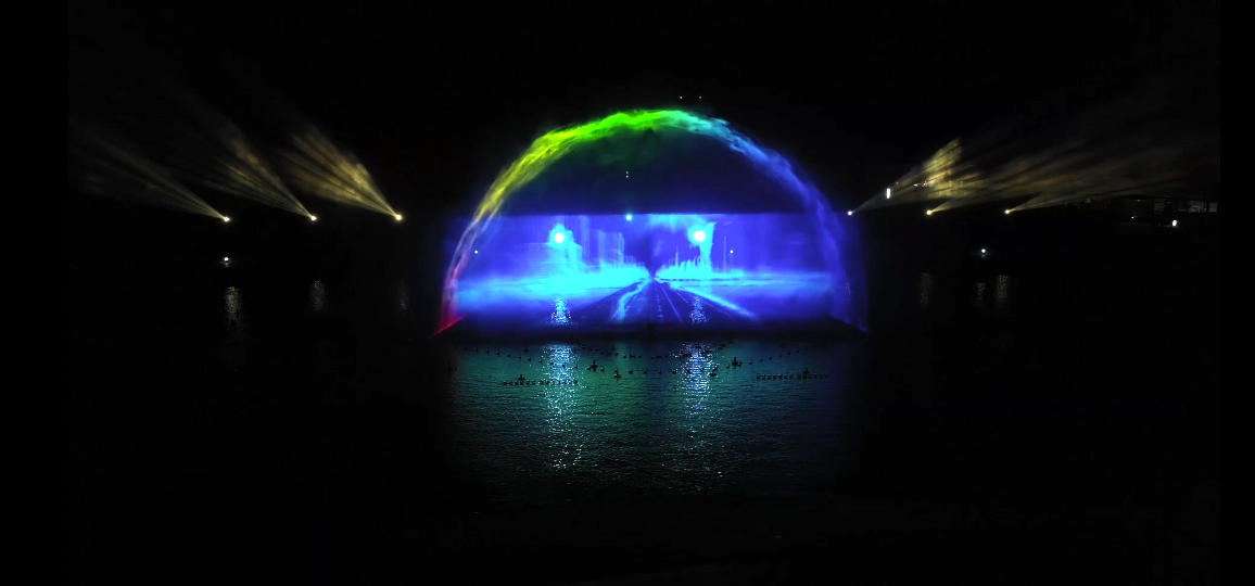 water‑screen light show