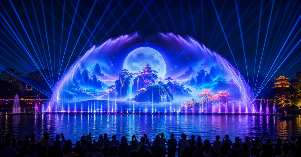Water Screen Light Projection Show